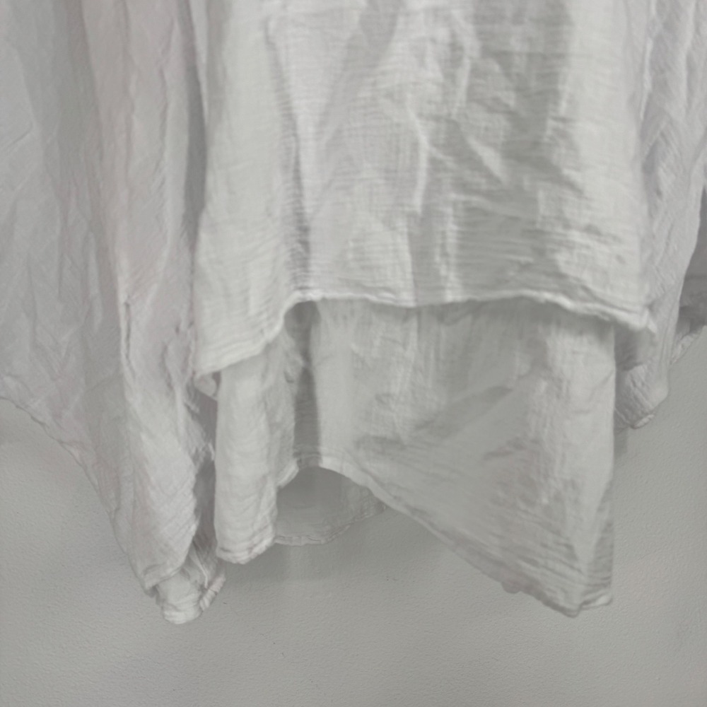 Oh My Gauze White Cotton Gauze Poncho Batwing Top Oversized 2 Lagenlook Coastal - Picture 5 of 7